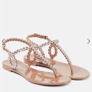 NEW aquazzura almost bare crystal sandal